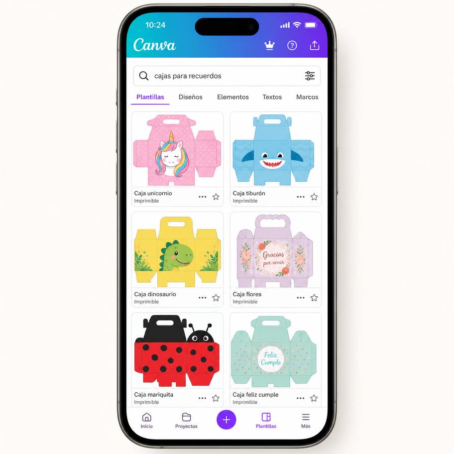 Accede al Pack de Moldes desde el celular y elige cuál editar
