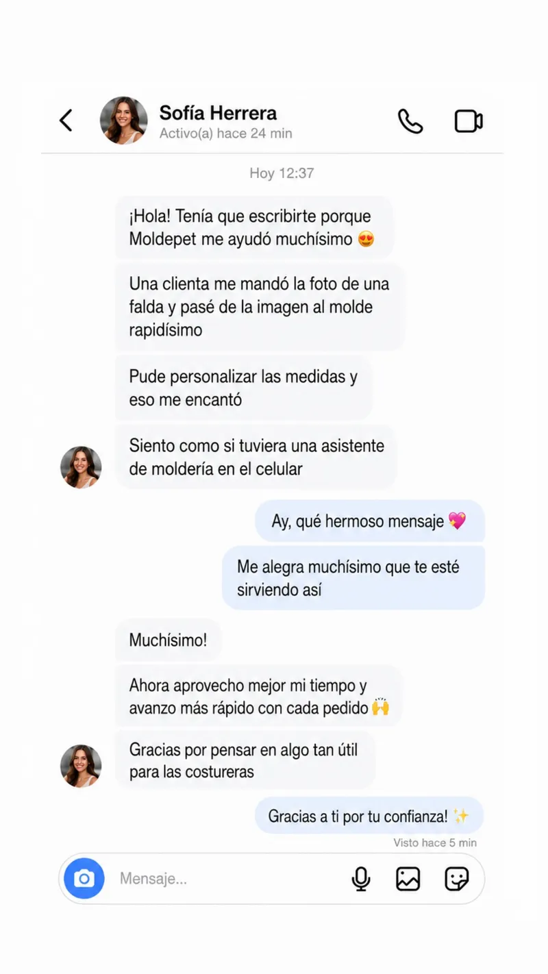 Experiencia de Sofía con MoldePet